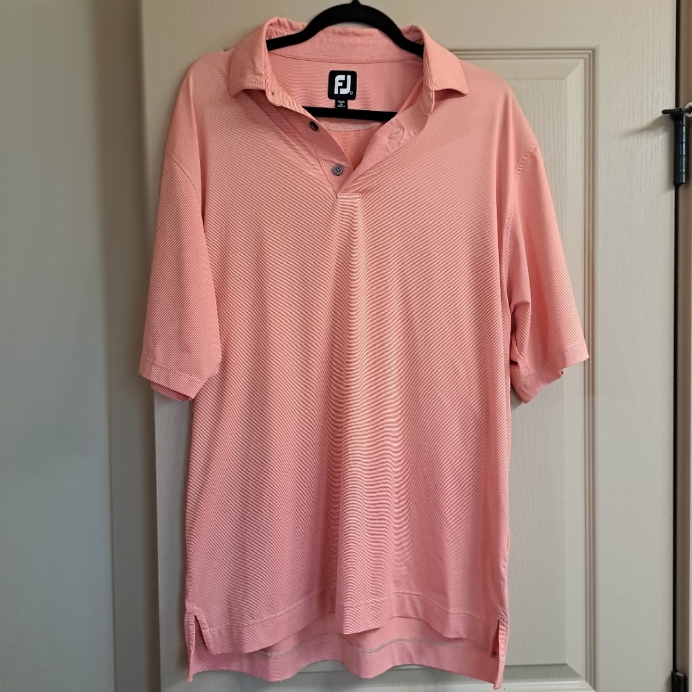 FootJoy men's X-large golf polo shirt in a peachy/orange color